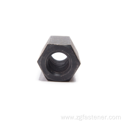 long coupling round hexagon connection nuts black oxide